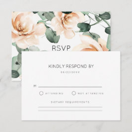 Cartão RSVP Rosa Floral Wedding