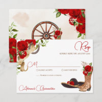 Rosa vermelha Vintage Charro Western Quinceanera