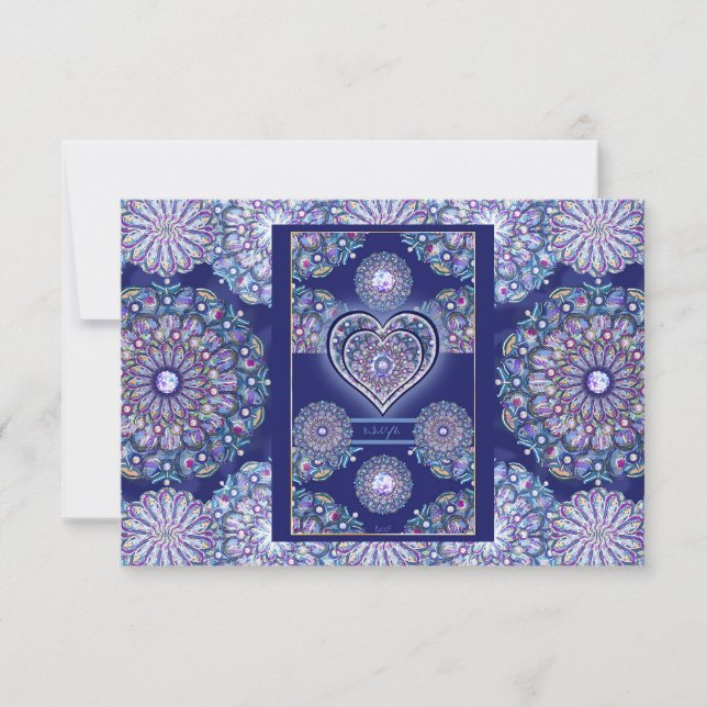 Cartão RSVP Rosace Azul (Frente)