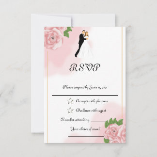 Cartão RSVP Rosas