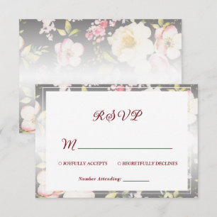 Cartão RSVP Rosas Amarelas Cor-de-Água Rosa,borradas,desfocada