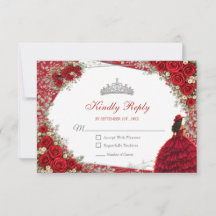 Rosas Aquarela Vermelhas e Prata Quinceañera