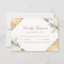 Rosas de Creme Macio com Renda Dourada Casamento