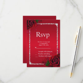 Cartão RSVP Rosas decorativas românticas