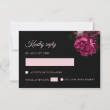 Rosas Desenhadas à Mão Preto Floral
