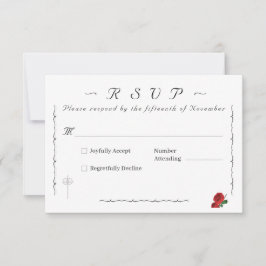 Cartão RSVP Rosas finos católicos