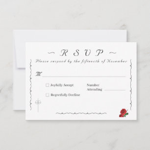 Cartão RSVP Rosas finos católicos