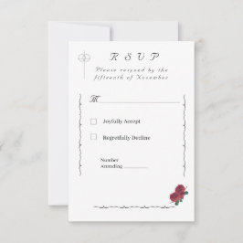 Cartão RSVP Rosas finos católicos