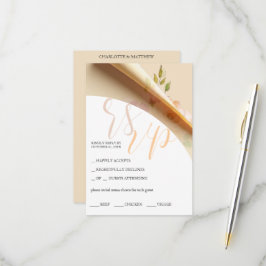Cartão RSVP Rosas Florais Boho Blush Aquarela Orçamento