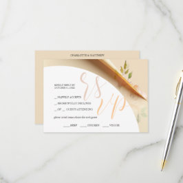 Cartão RSVP Rosas Florais Boho Blush Aquarela Orçamento