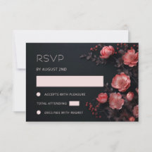 Rosas Flores Silvestres Casamento Escuro 3D