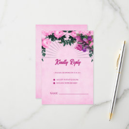 Cartão RSVP Rosas rosa maravilhosas