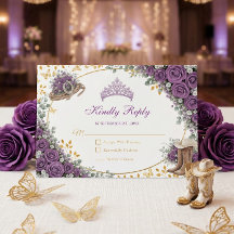 Rosas Roxas Ocidentais País Dourado Quinceañera