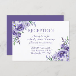 Cartão RSVP Rosas roxas | Receptor Floral Elegante