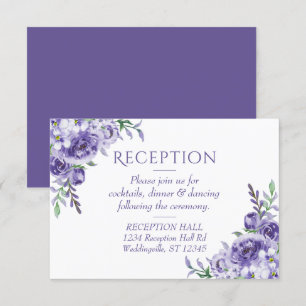 Cartão RSVP Rosas roxas Receptor Floral Elegante
