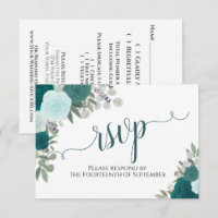 Rosas Teal Elegantes Caligrafia Floral Casamento