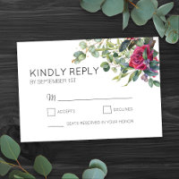 Rosas vermelhas e Eucalyptus Wedding Simples
