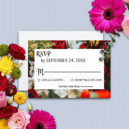 Cartão RSVP Rosas vermelhas elegantes florescem flores florais