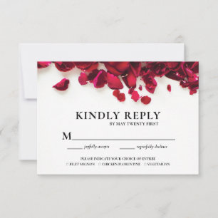Cartão RSVP Rosas vermelhas elegantes que Wedding a escolha da
