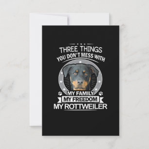 Cartão RSVP Rottweiler Camisa Três Coisas Que Você Não Mete