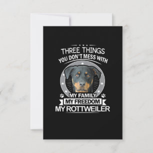 Cartão RSVP Rottweiler Camisa Três Coisas Que Você Não Mete