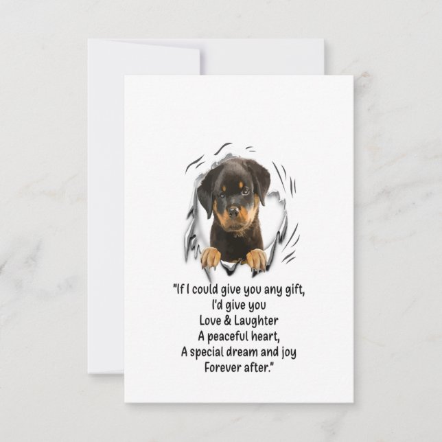Cartão RSVP Rottweiler Puppy  Could Give You Any Funny Gifts (Frente)