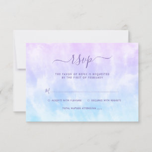 Cartão RSVP Roxo Tie Dye Bat Mitzvah