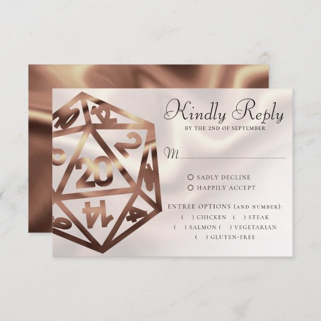 Cartão RSVP RPG Dice | Entrada do Retro Tabletop Roleplayer de (Frente/Verso)