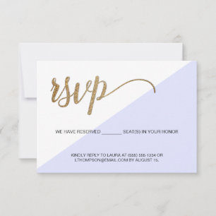 Cartão RSVP RSPV Ouro Roxo Moderno assento reservado sem envio