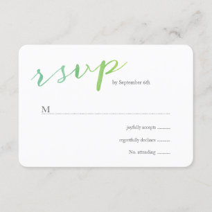 Cartão RSVP RSVP/Emerald de Casamento de Aquarelas de Amor Pur