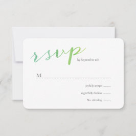 Cartão RSVP RSVP/Emerald de Casamento de Aquarelas de Amor Pur