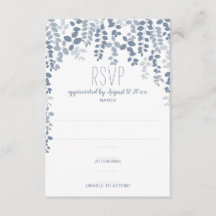 RSVP/Resposta de Casamento Floral Russo (Azul Dust