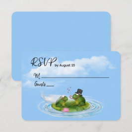 Cartão RSVP RSVPs de Casamento Sapos no Nenúfar