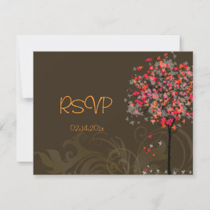 Cartão RSVP RSVPs do casamento de outono da Maple Tree exigem