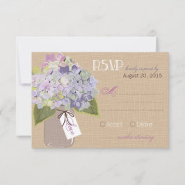 Cartão RSVP Russo Hydrangea Jar Burlap