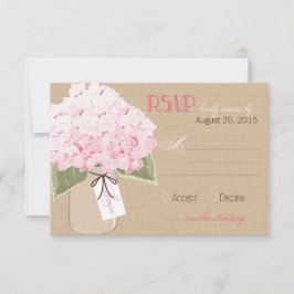 Cartão RSVP Russo Hydrangea Jar Burlap