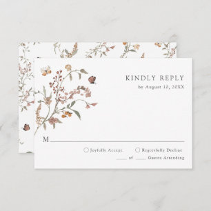 Cartão RSVP Rustic Boho