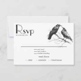 Cartão RSVP Rustic BOHO Crow Lovers