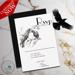 Cartão RSVP Rustic BOHO Crow Lovers