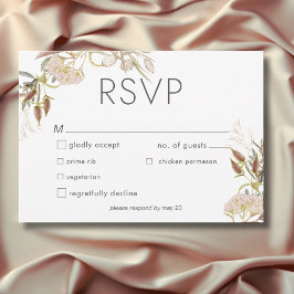 Cartão RSVP Rustic Boho Delicate Fall Wildflowers Wedding