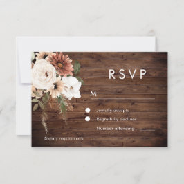 Cartão RSVP Rustic Boho Floral Wedding