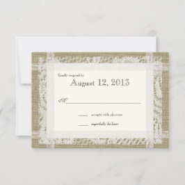 Cartão RSVP Rustic Burlap e Lace Reply