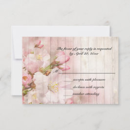 Cartão RSVP Rustic Cherry Blossom | Casamento