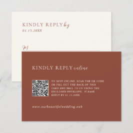 Cartão RSVP Rustic Copper Editorial Modern Wedding