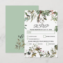 Cartão RSVP Rustic Eucalyptus Deixa Vintage Greenery Casamento