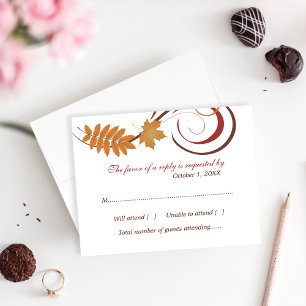 Cartão RSVP Rustic Falling Deixa Casamento