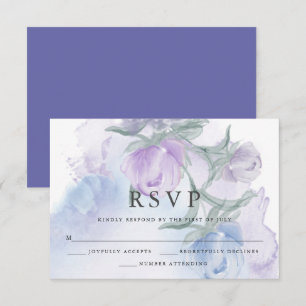 Cartão RSVP Rustic Floral Buds Watercolor