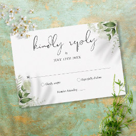 Cartão RSVP Rustic Greenery deixa casamento elegante