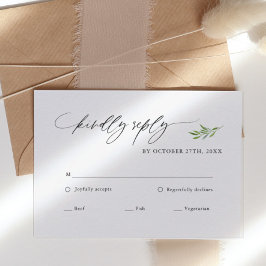 Cartão RSVP Rustic Greenery Rustic Wedding