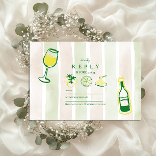 Cartão RSVP Rustic Italiana Comida Wedding Watercolor